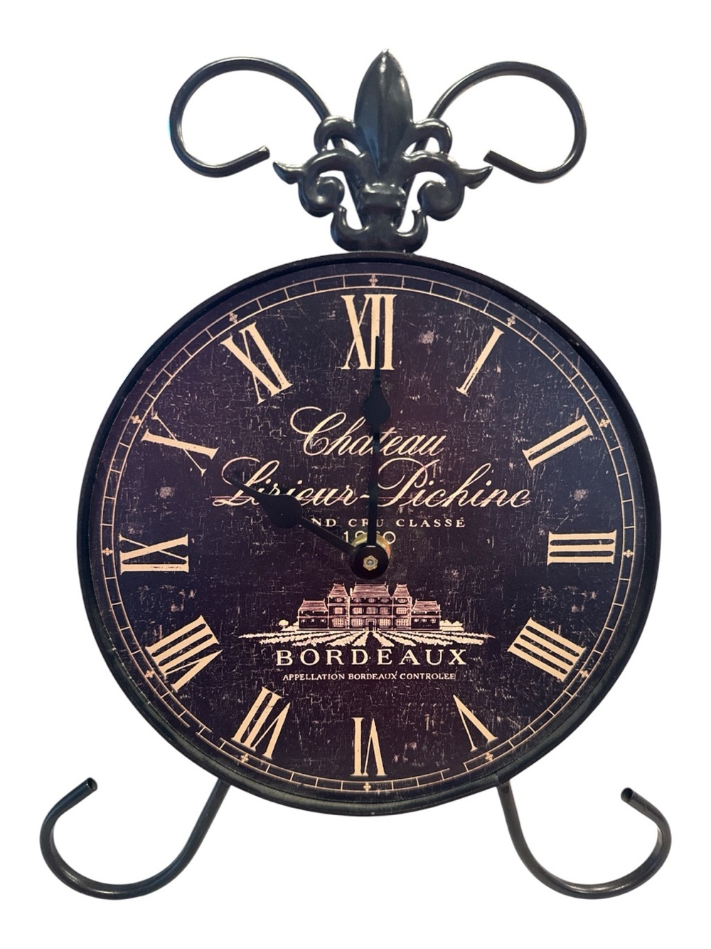 Vintage-style French Vineyard Table Clock